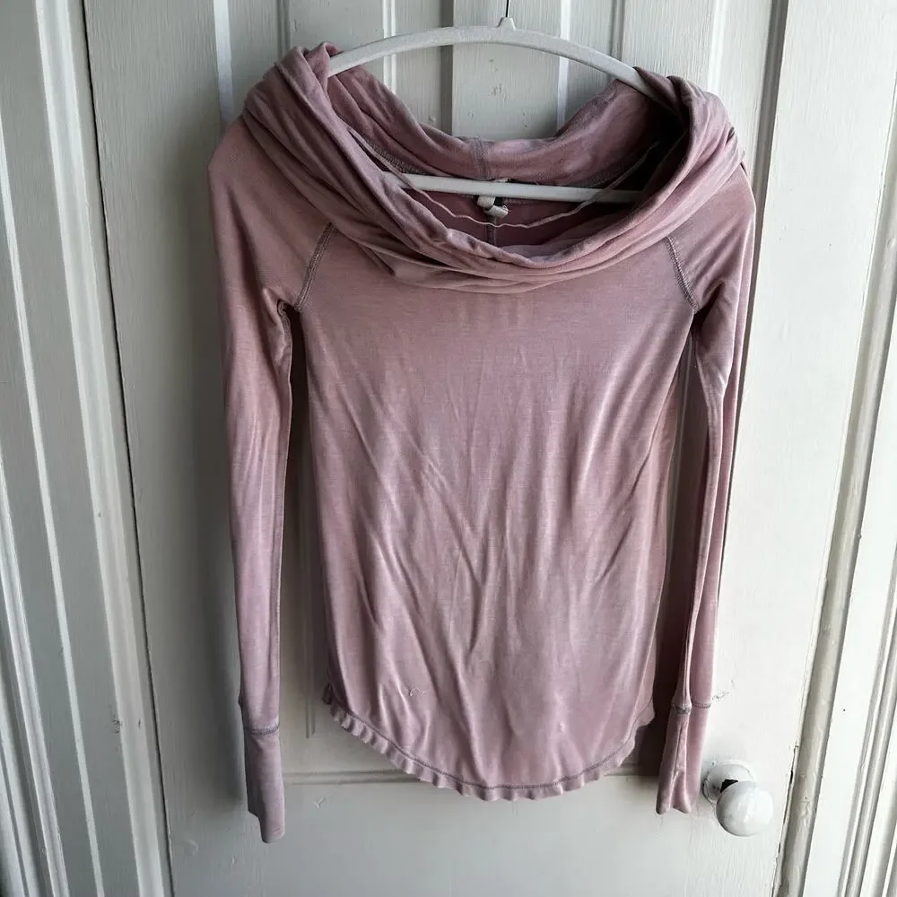 Free People Cosmo Cowl Neck Long Sleeve Shirt